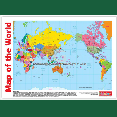 World Map & Flags Chart